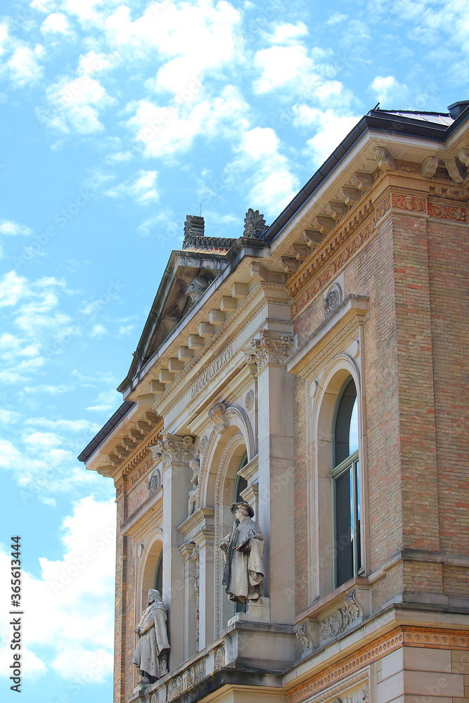 View at a part of the historic building housing the State Art Gallery in Karlsruhe  (Germany)