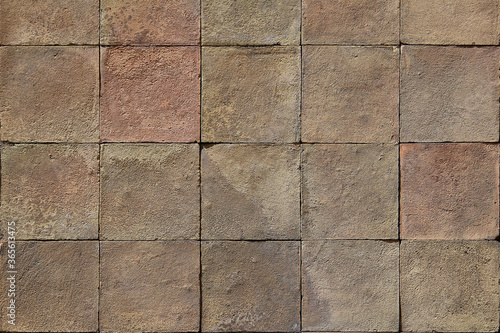 Wallpaper Mural Auburn quadratic stone tiles on wall -texture background Torontodigital.ca