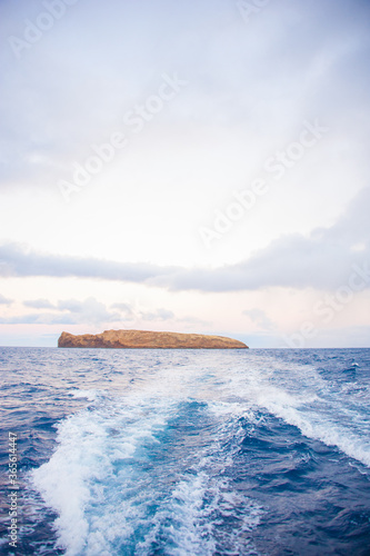 Molokini, croissant shaped crater in the ocean, Maui,  Hawaii