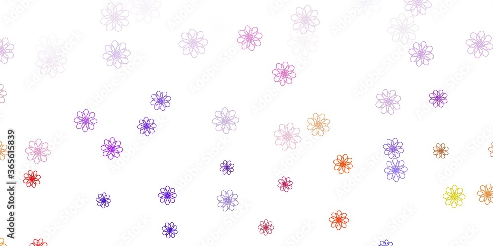 Light Blue, Red vector natural layout with flowers. Light Blue, Red vector natural layout with flowers.