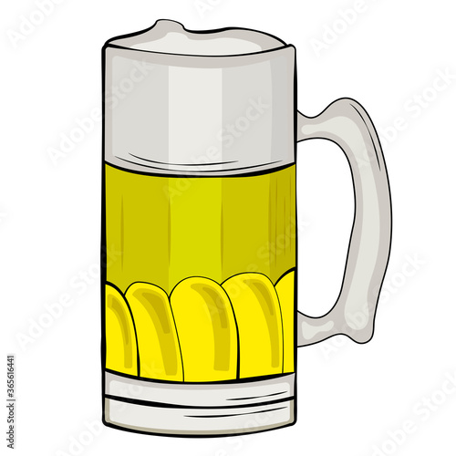 Glass of beer AI vector illustration isolated.