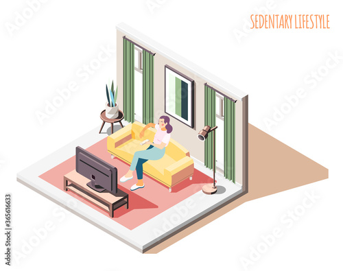 Home Lifestyle Isometric Composition
