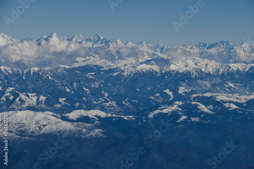 A beautiful view of Snow Covered mountains at Kashmir Valley,India.