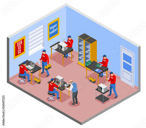 Isometric Repair Centre Composition