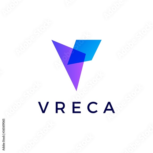 v letter gradient logo vector icon illustration