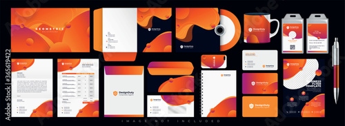 Corporate identity set branding template design kit. editable brand identity with abstract background color for Business Company and Finance Vector