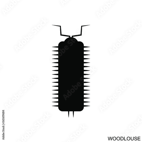 Woodlouse bug computer virus insect chip logo icon sign element Hand drawn Modern electronic design style Fashion print clothes apparel brand greeting invitation card cover banner poster Vector