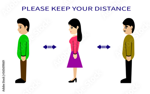  keep distance, advice for social distancing,cashier, queued up, cartoons
