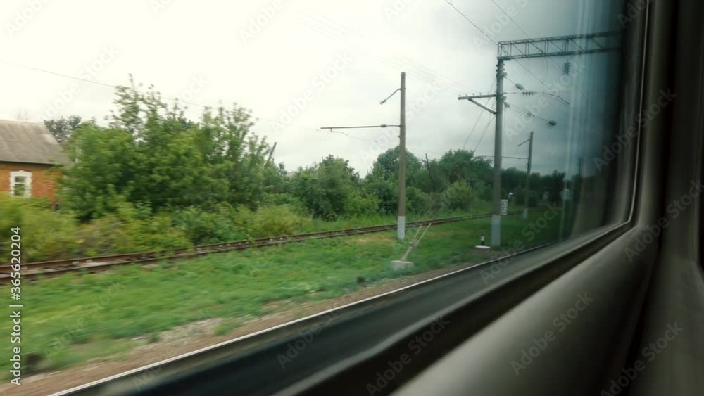view from the train window on residential sectors view from the train window on residential sectors