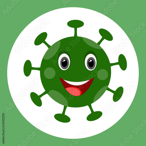 Corona virus smile icon,symbol,mascot  vector  illustration