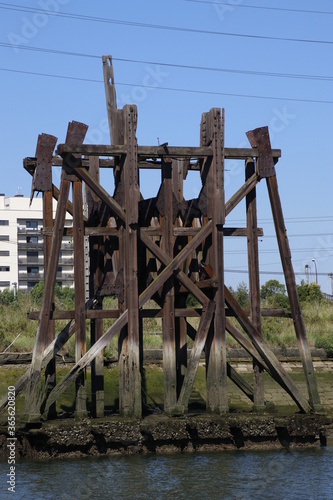 Abandoned machinery in the estuary of Bilbao photo