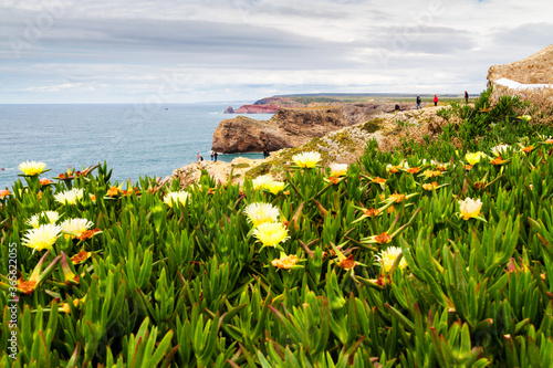 Aerial view of Cape Cabo St. Vincent. Europe's most South-western point, Sagres, Algarve, Portugal.