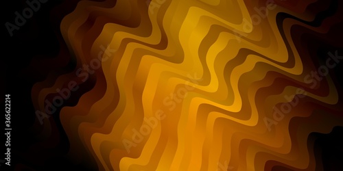 Dark Red, Yellow vector background with bows. Abstract gradient illustration with wry lines. Smart design for your promotions.
