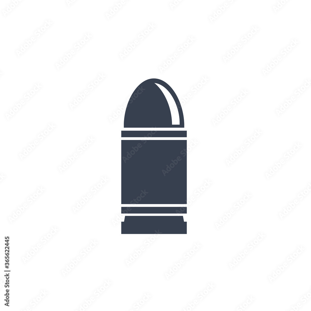pistol bullet on white, vector pistol bullet on white, vector
