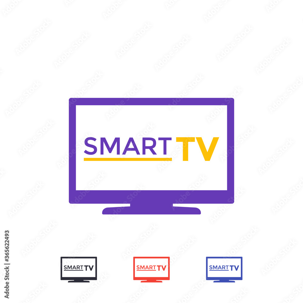Smart tv vector icon on white Smart tv vector icon on white