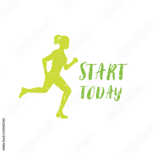 Running poster, t-shirt print with motivational text