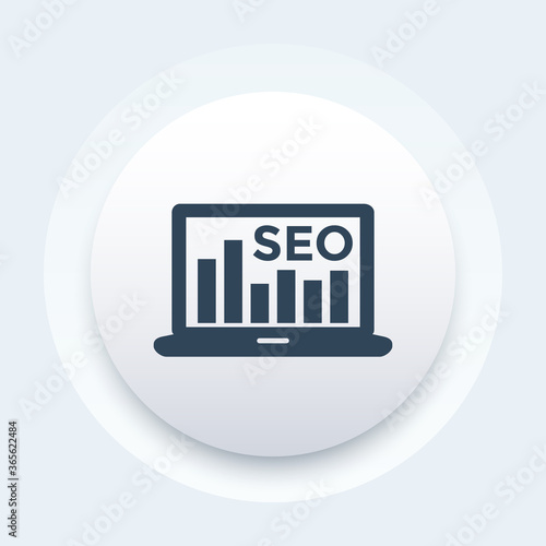 seo icon with laptop and graph