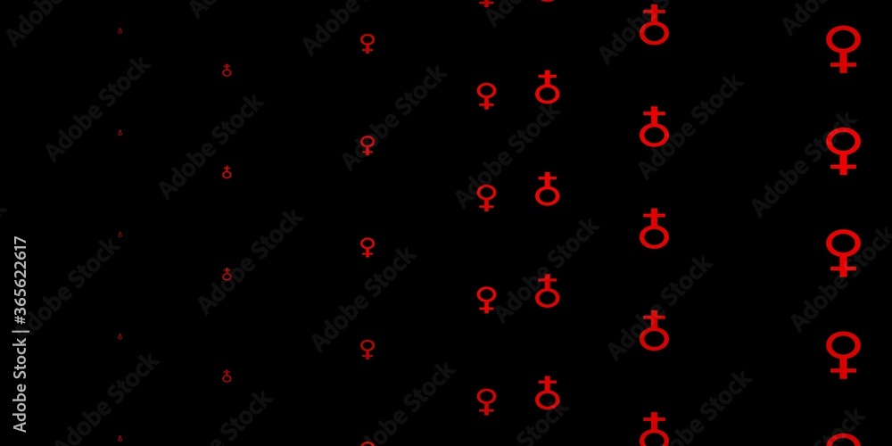 Dark Green, Red vector backdrop with woman's power symbols.