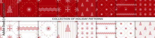 Pattern background. Christmas seamless patterns. New year patterns. Endless texture for wallpaper, web page background, wrapping paper and etc. Vector illustration