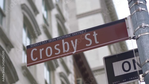 Crosby Sign In Soho New York City in 4K Slow motion 60fps