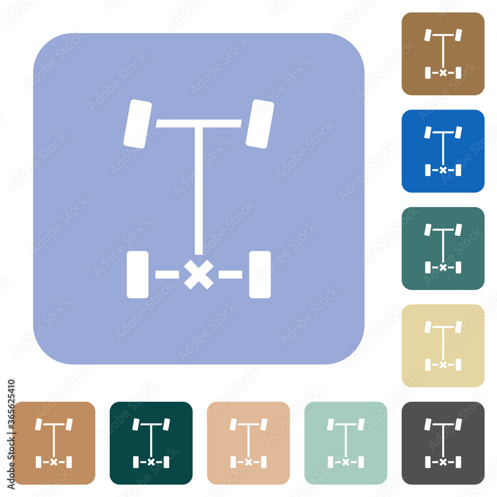 Rear differential lock rounded square flat icons Rear differential lock rounded square flat icons