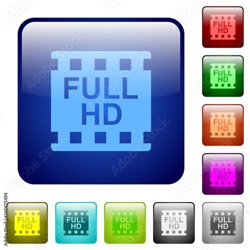 Full HD movie format color square buttons