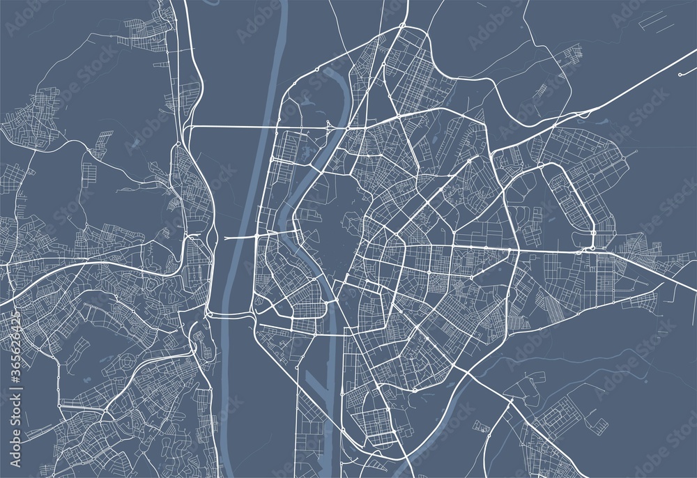 Naklejka premium Seville map. Seville city map poster. Map of Seville street, urban area.
