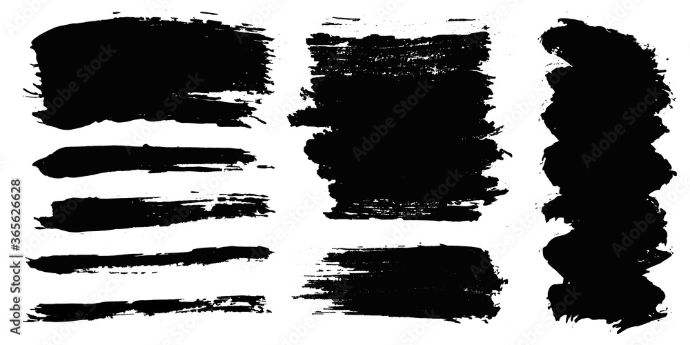 Brush strokes. Vector paintbrushes set. Grunge design elements Brush strokes. Vector paintbrushes set. Grunge design elements