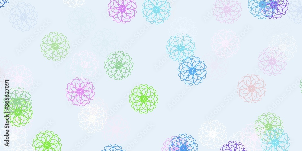 Light blue, red vector natural backdrop with flowers. Light blue, red vector natural backdrop with flowers.