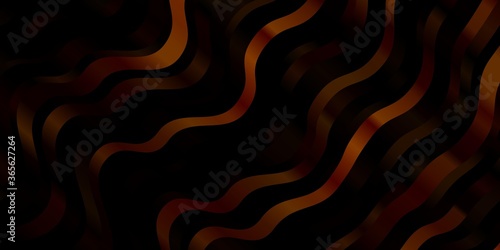 Dark Orange vector backdrop with curves. Gradient illustration in simple style with bows. Pattern for websites, landing pages.