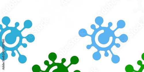 Light Blue, Green vector backdrop with virus symbols.