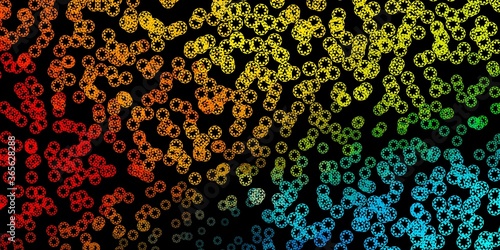 Dark blue, yellow vector layout with circle shapes.
