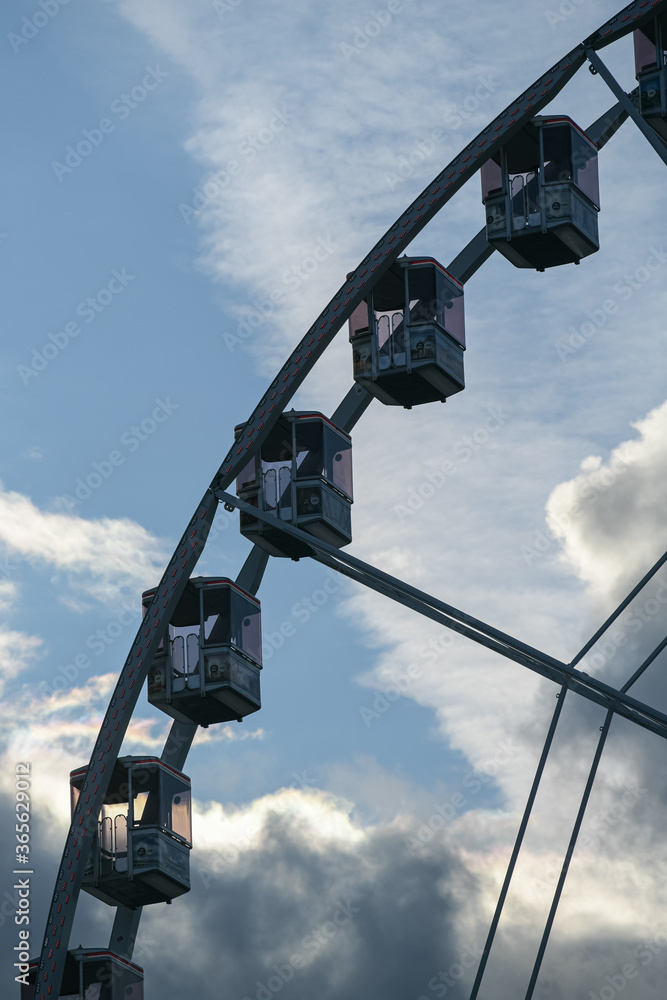 Brussels / Belgium - The view landmark before a summer sunset - touristic wheel with amazing view over the city Brussels / Belgium - The view landmark before a summer sunset - touristic wheel with amazing view over the city