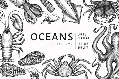 Fotografie Seafood design template