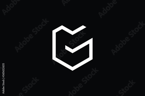 Minimal Innovative Initial GM logo and MG logo. Letter GM MG creative elegant Monogram. Premium Business logo icon. White color on black background
