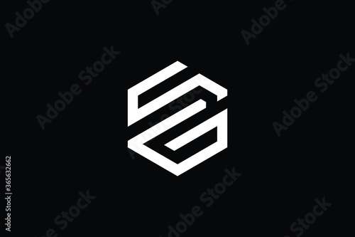 Minimal Innovative Initial SG logo and GS logo. Letter SG GS creative elegant Monogram. Premium Business logo icon. White color on black background