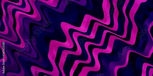 Dark Purple vector background with curved lines. Colorful illustration, which consists of curves. Pattern for ads, commercials.