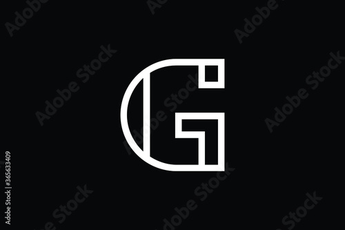 Minimal Innovative Initial G logo and GG logo. Letter G GG creative elegant Monogram. Premium Business logo icon. White color on black background