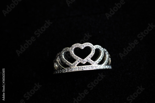 Closeup photo of a beautiful jewellery with black background