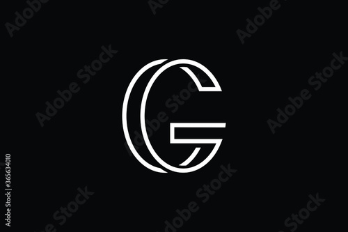 Minimal Innovative Initial CG logo and GC logo. Letter G GG creative elegant Monogram. Premium Business logo icon. White color on black background