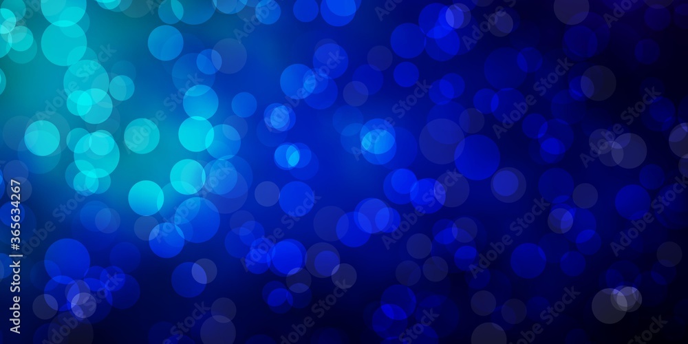 Dark BLUE vector layout with circle shapes. Abstract decorative design in gradient style with bubbles. New template for a brand book. Dark BLUE vector layout with circle shapes. Abstract decorative design in gradient style with bubbles. New template for a brand book.
