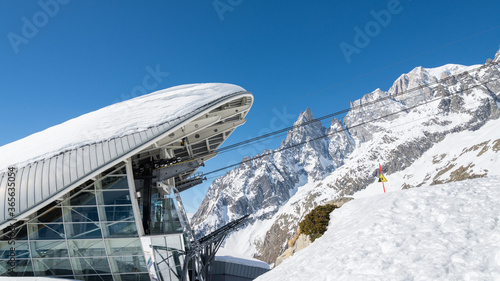 Starting point of the famous cableway on the highest mountain peak in Italy (called "Skyway)