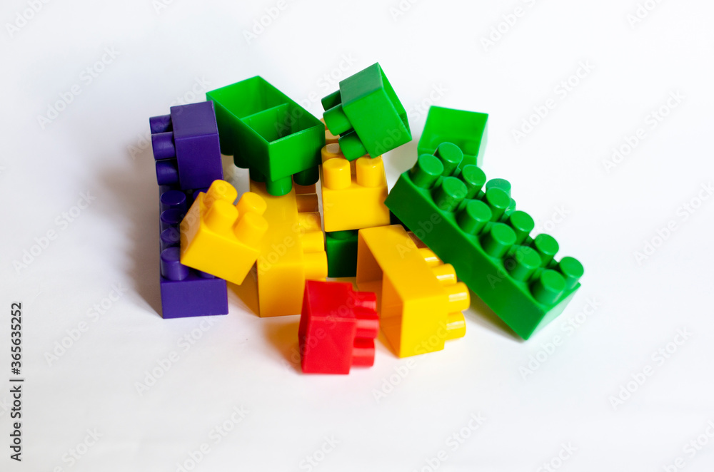 Obraz premium multicolored constructor on white background