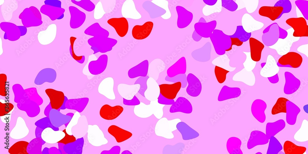 Light blue, red vector texture with memphis shapes.