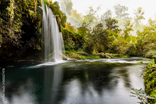 View of the Duden waterfall in Antalya, Turkey.