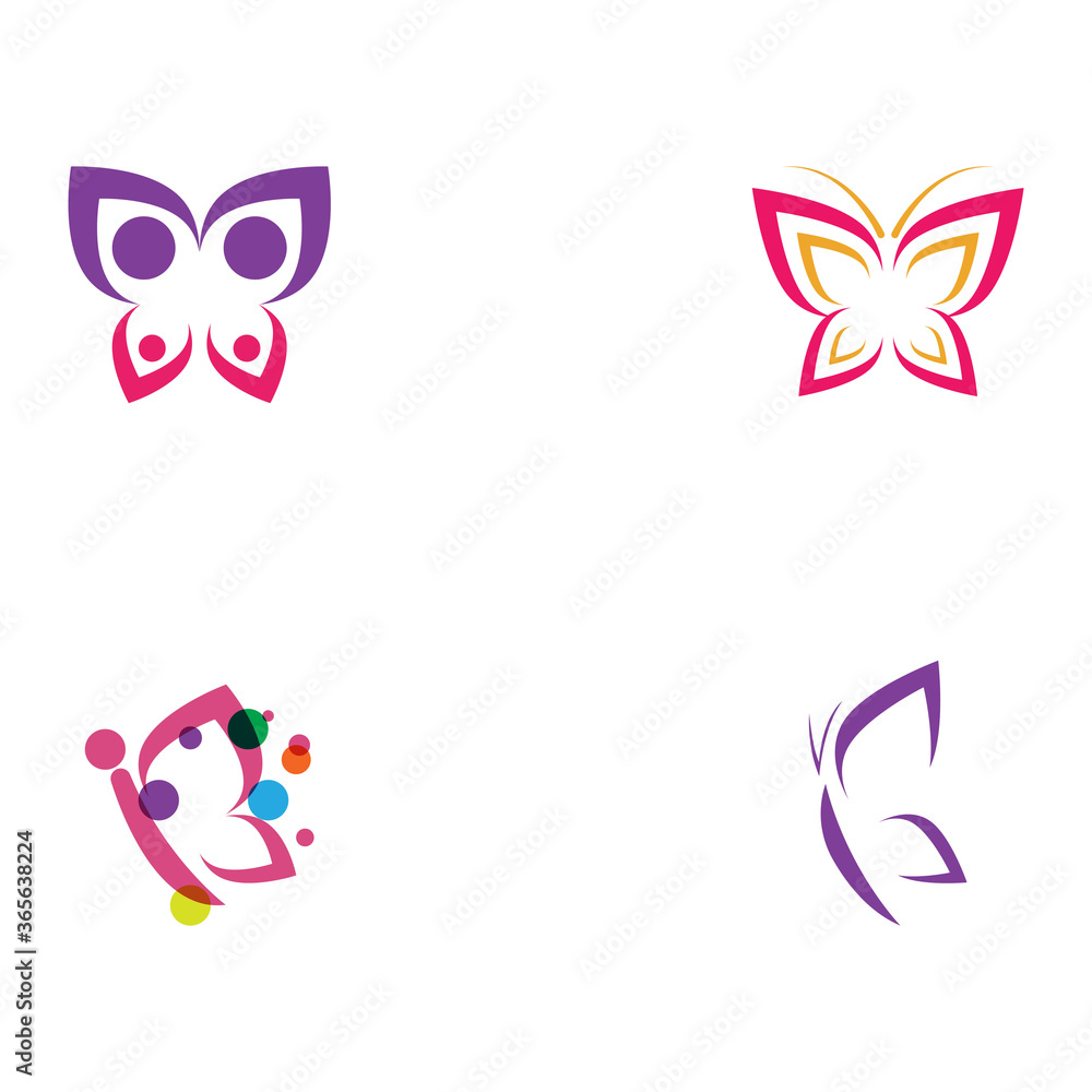 Set Beauty Butterfly icon design Set Beauty Butterfly icon design