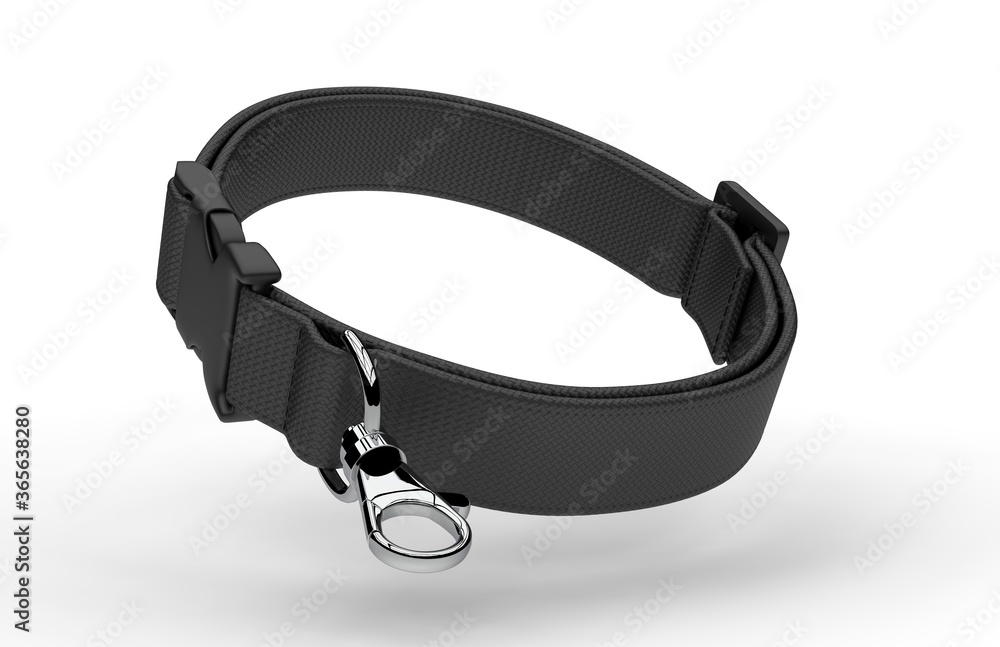 Blank dog adjustable collar belt mock up for branding and design, 3d render illustration. Blank dog adjustable collar belt mock up for branding and design, 3d render illustration.