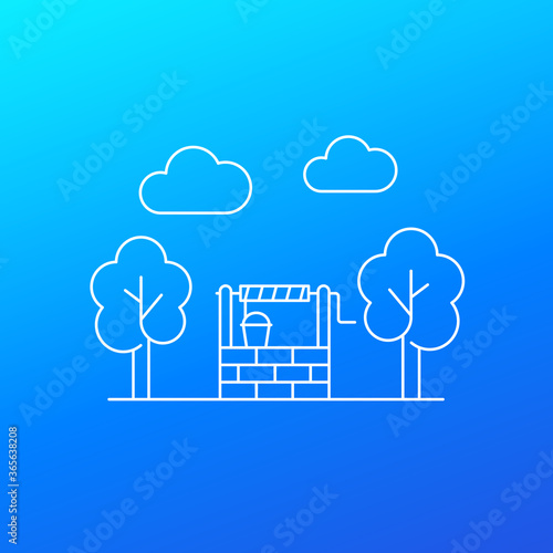 water well line vector icon