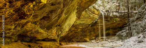 Ash Cave in Hocking Hills State Park after winter snow