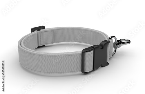 Blank dog adjustable collar belt mock up for branding and design, 3d render illustration.